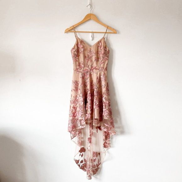 TWO SISTERS SASKIA HIGH LOW DRESS EMBROIDERY ROSE Sz XS/2 - Picture 10 of 16